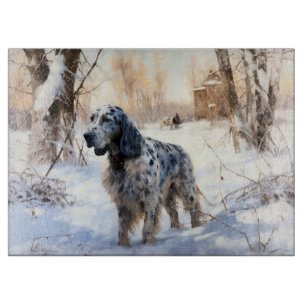 English Setter Let It Snow Weihnachten Schneidebrett