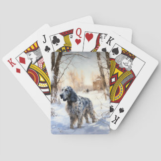English Setter Let It Snow Weihnachten Spielkarten