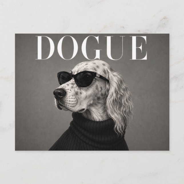 English Setter Luxus-Mode-Editorial Postkarte (Vorderseite)