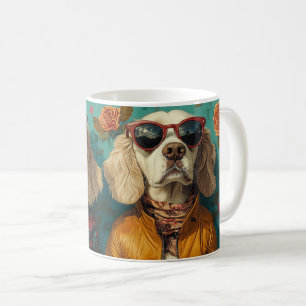 English Setter mit Herzrosen zum Valentinstag Kaffeetasse