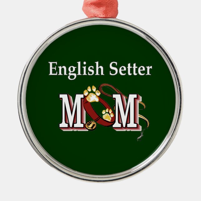 English Setter Mom Ohrts Ornament Aus Metall (Vorne)
