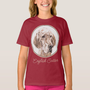 English Setter Orange Belton Painting Dog Art T-Sh T-Shirt
