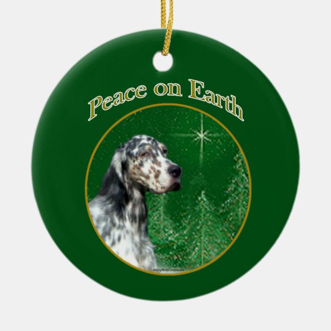 English Setter Peace 2 Keramik Ornament (Vorne)