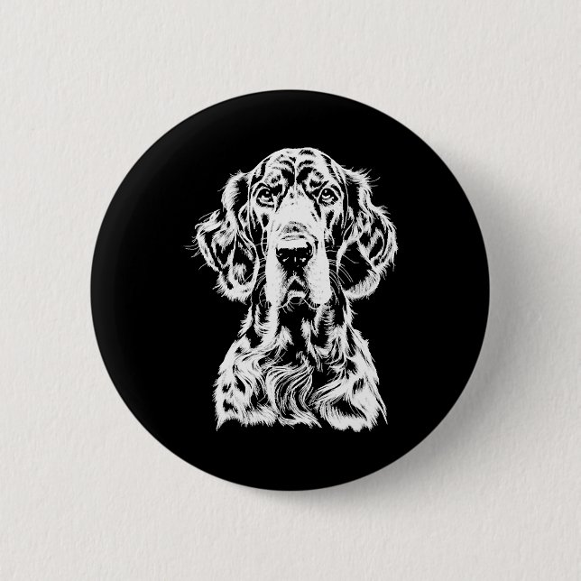 English Setter Portrait Minimalistisch Apparel Button (Vorderseite)