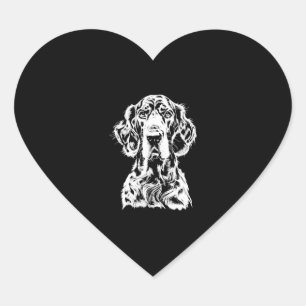 English Setter Portrait Minimalistisch Apparel Herz-Aufkleber