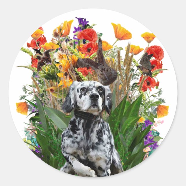 English Setter Runder Aufkleber (Vorderseite)