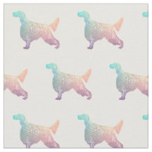English Setter Silhouette Tiled Fabric - Pastel