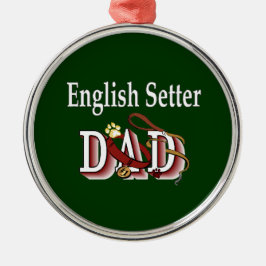 English Setter Vater Silbernes Ornament