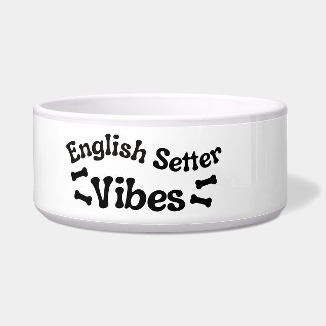 English Setter Vibes Keramik Dog Bowl Napf (Links)