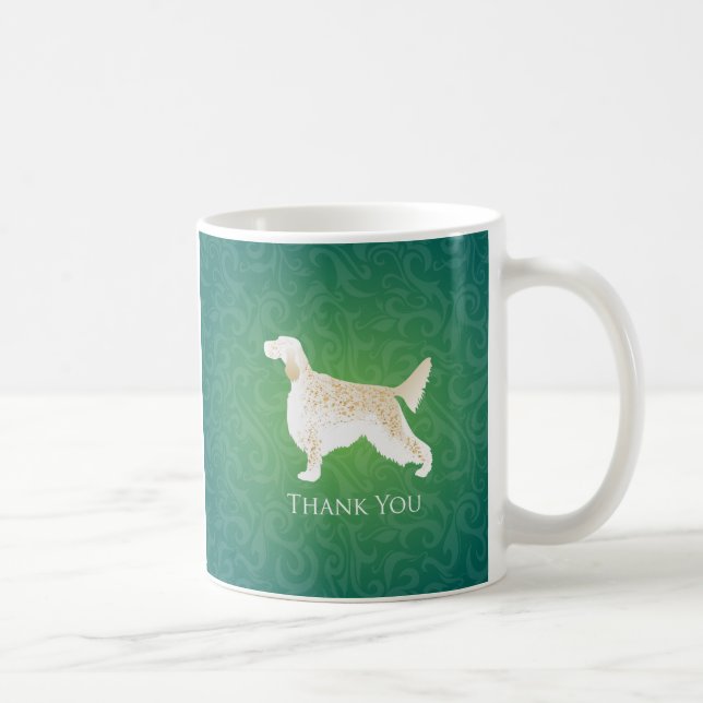 English Setter Vielen Dank Silhouette Tasse (Rechts)