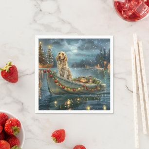 English Setter Weihnachtsfestliche Reise Serviette