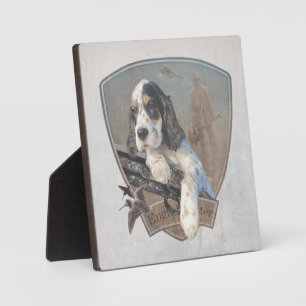 English Setter Welpe mit klassischem Showgun Fotoplatte