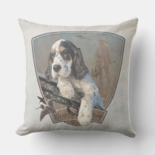 English Setter Welpe mit klassischem Showgun Kissen