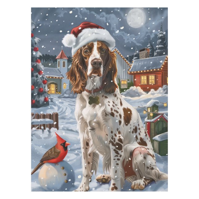English Setter Winter Wonderland Christmas Joy Tischdecke (Vorderseite)