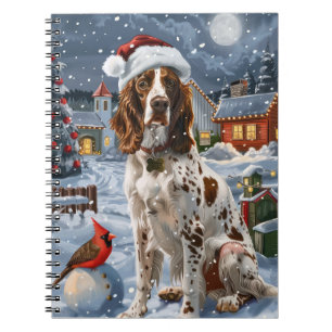 English Setter Winter Wonderland Weihnachtsfreude Notizblock