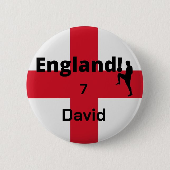 English Soccer Player anpassbar Button (Vorderseite)