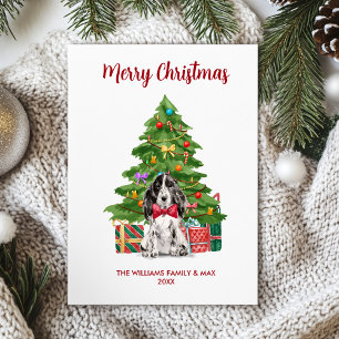 English Spanel Dog Familie Weihnachten