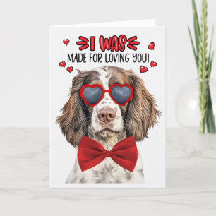 English Springer Dog Made for Love You Valentine Feiertagskarte