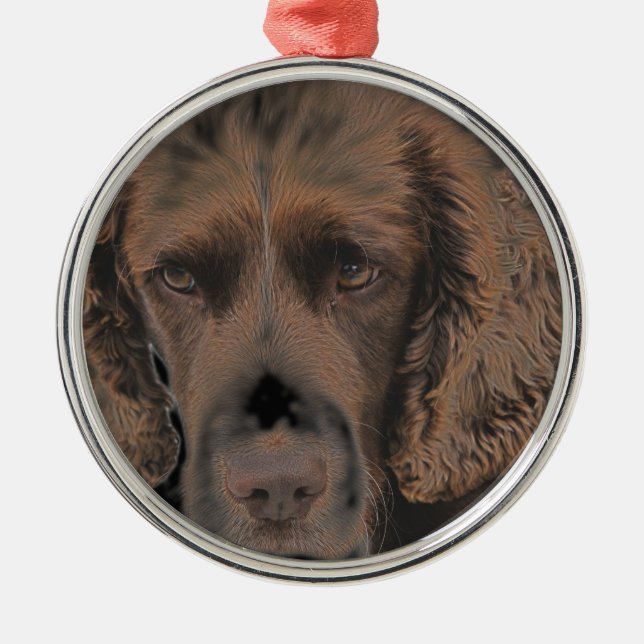 English Springer Hunde Ornament Aus Metall (Vorne)