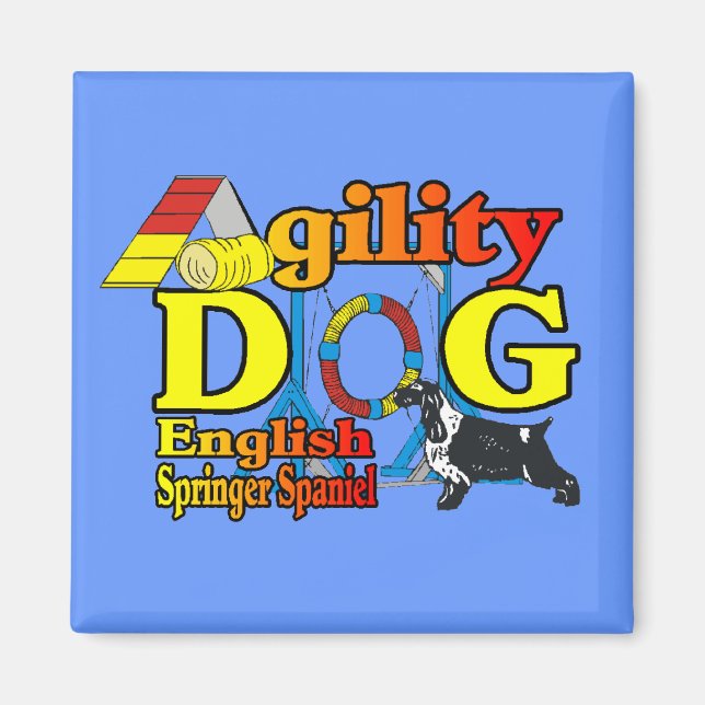 English Springer Spanel Agility Geschenke Magnet (Vorne)