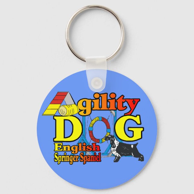 English Springer Spanel Agility Geschenke Schlüsselanhänger (Vorderseite)