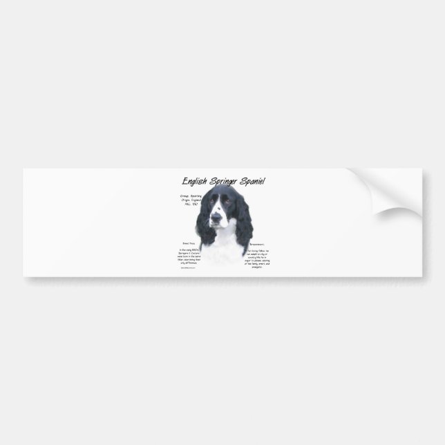 English Springer Spanel (blk) History Design Autoaufkleber (Vorne)