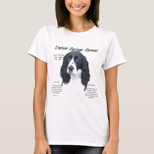 English Springer Spanel (blk) History Design T-Shirt (Vorderseite)
