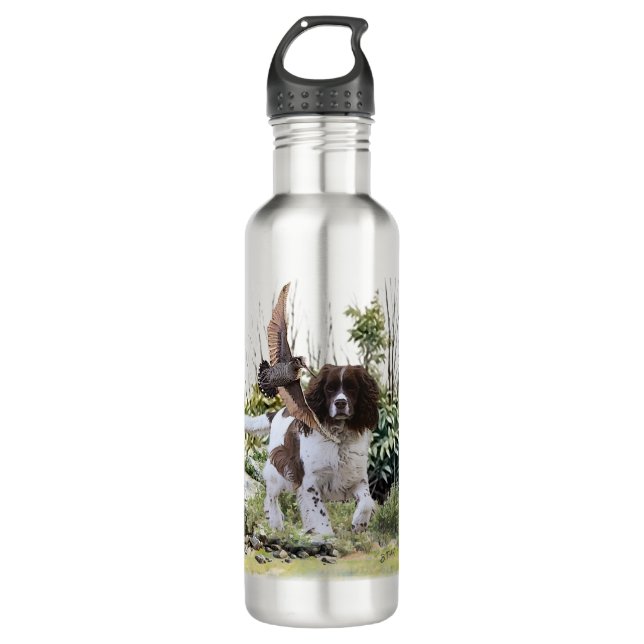 English Springer Spanel Edelstahlflasche (Vorderseite)