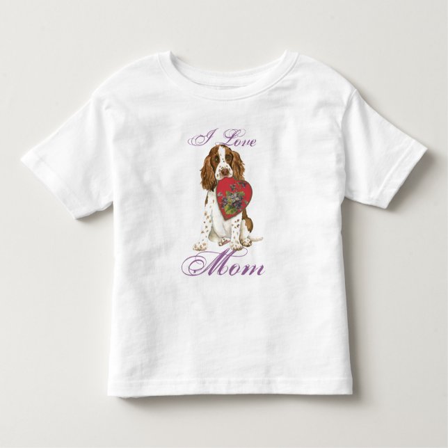 English Springer Spanel Herz Mama Kleinkind T-shirt (Vorderseite)