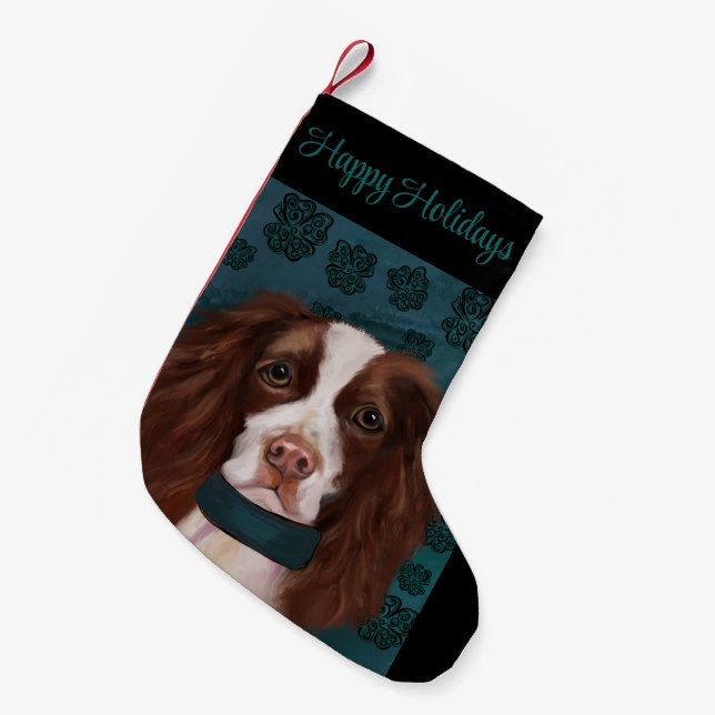 English Springer Spanel Kleiner Weihnachtsstrumpf (Vorderansicht (hängend))