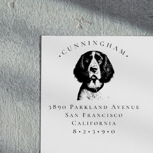 English Springer Spanel Pet Dog Rücksendeadresse Gummistempel