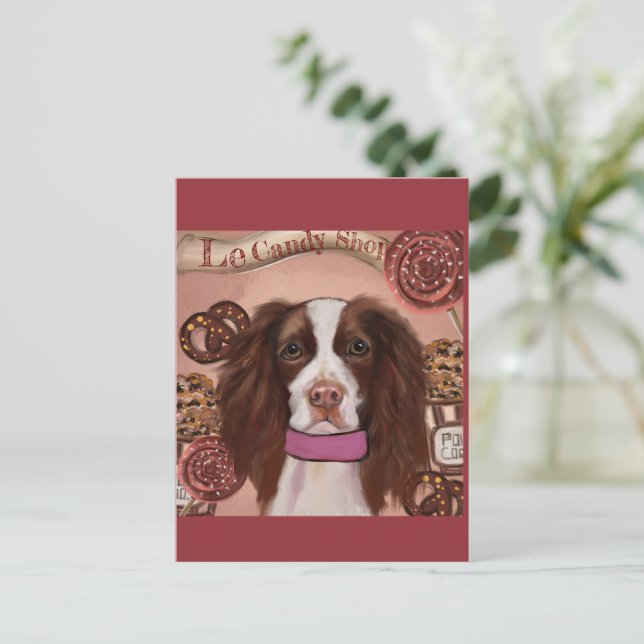English Springer Spanel Postkarte (Stehend Vorderseite)