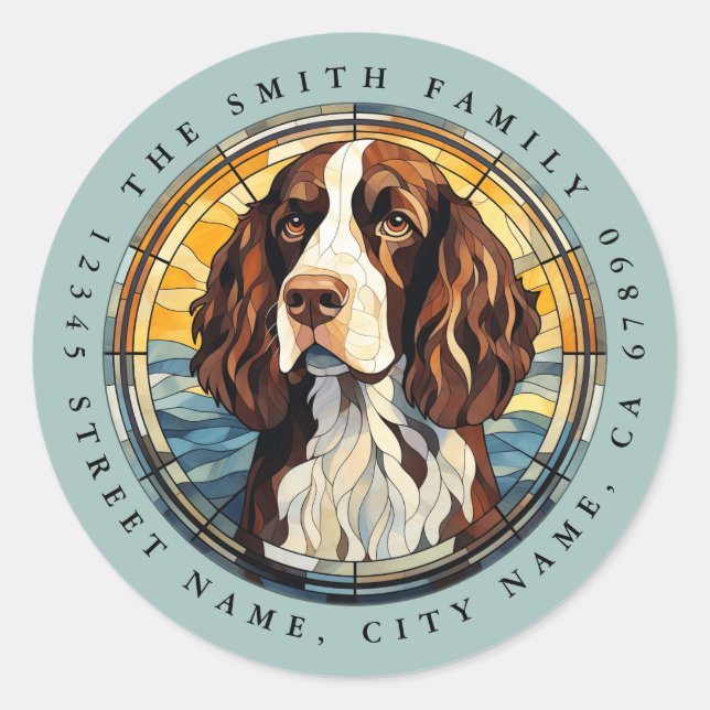 English Springer Spanel Round Stickers (Vorderseite)