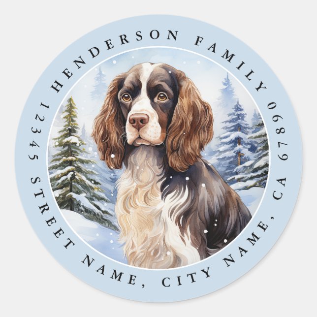 English Springer Spanel Round Stickers (Vorderseite)