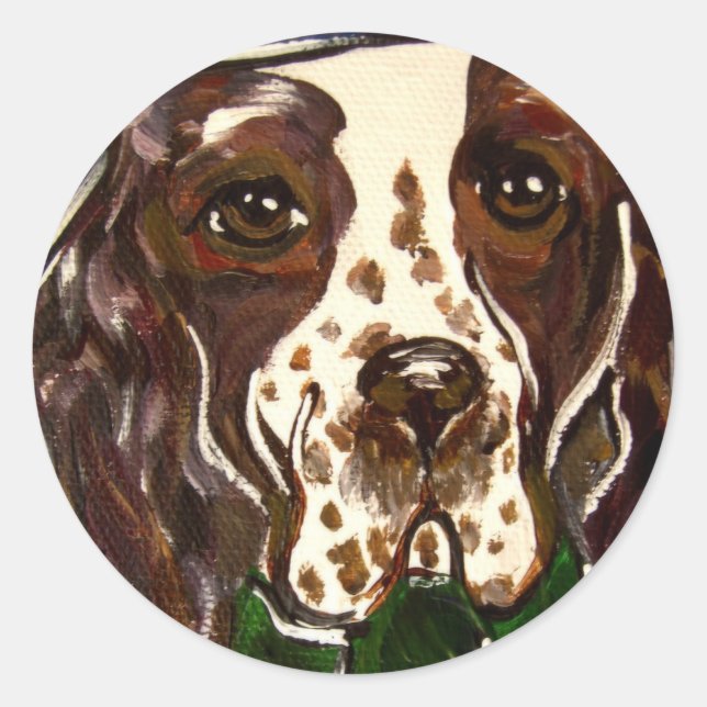 English Springer Spanel Runder Aufkleber (Vorderseite)