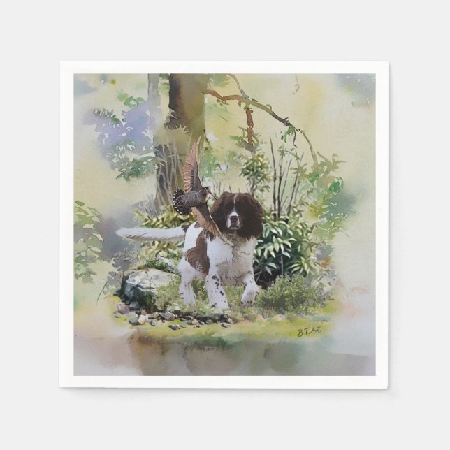 English Springer Spanel Serviette (Vorderseite)