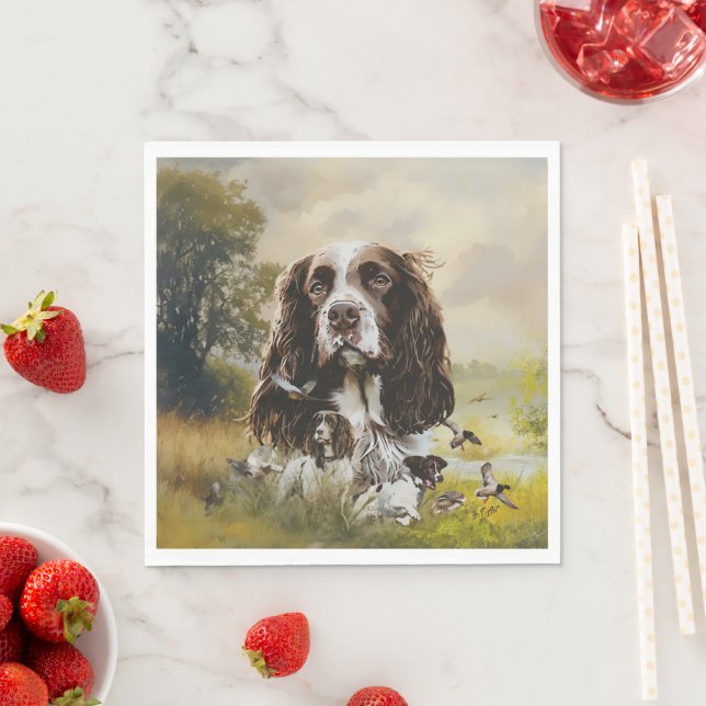 English Springer Spanel Serviette (Beispiel)