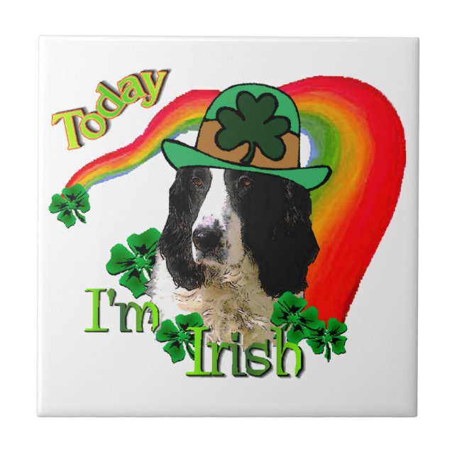 English Springer Spanel St Pattys Fliese (Vorderseite)