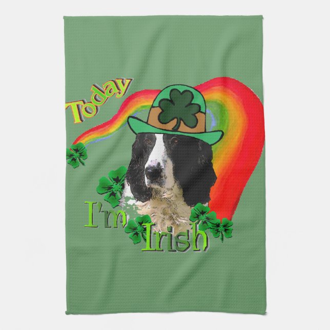 English Springer Spanel St Pattys Handtuch (Vertikal)
