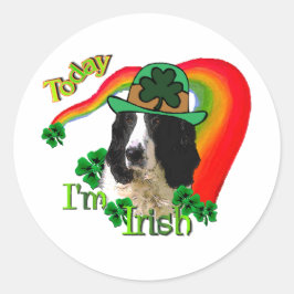 English Springer Spanel St Pattys Runder Aufkleber