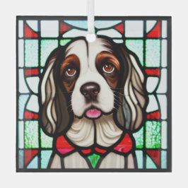 English Springer Spanel "Stains Glass" Ornament Aus Glas
