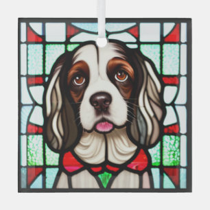 English Springer Spanel "Stains Glass" Ornament Aus Glas