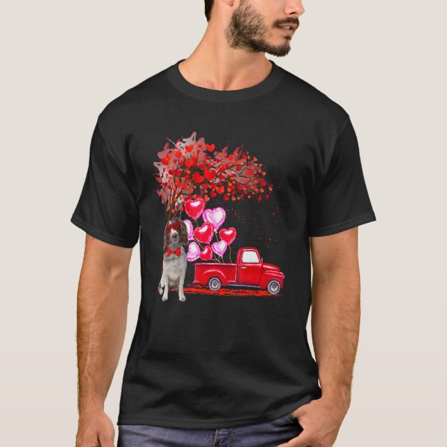 English Springer Spanel Sunglasses Hearts Tree Tr T-Shirt (Vorderseite)
