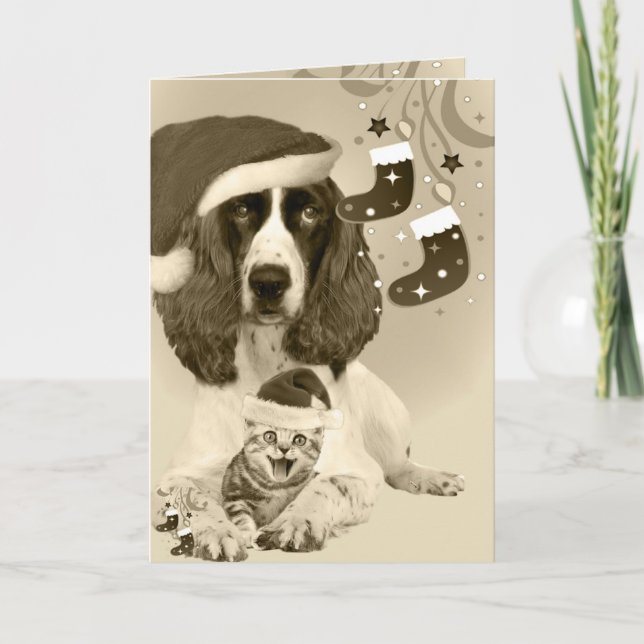 English Springer Spanel Xmas Feiertagskarte (Vorderseite)