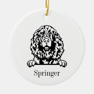 English Springer Spaner Hundeverzierung Keramik Ornament
