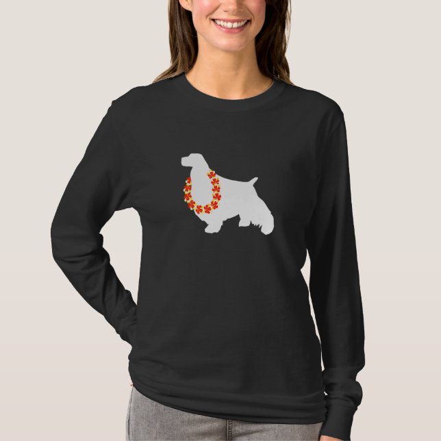 English Springer Spaniel Aloha Hawaiian Lei Dog T-Shirt (Vorderseite)
