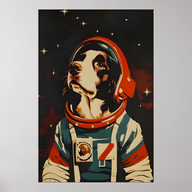 English Springer Spaniel Astronaut Poster, English Poster (Vorne)