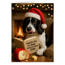 English Springer spaniel Cheese Tax Christmas card