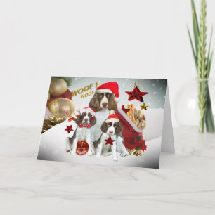 English Springer Spaniel Christmas Decorations Feiertagskarte