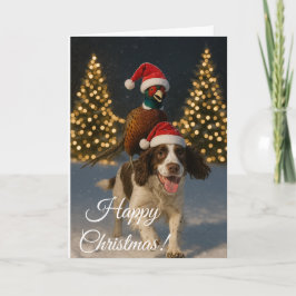 English Springer Spaniel Christmas greeting card Feiertagskarte